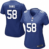Women Nike New York Giants #58 Carl Banks Blue Team Color Game Jersey Dzhi,baseball caps,new era cap wholesale,wholesale hats